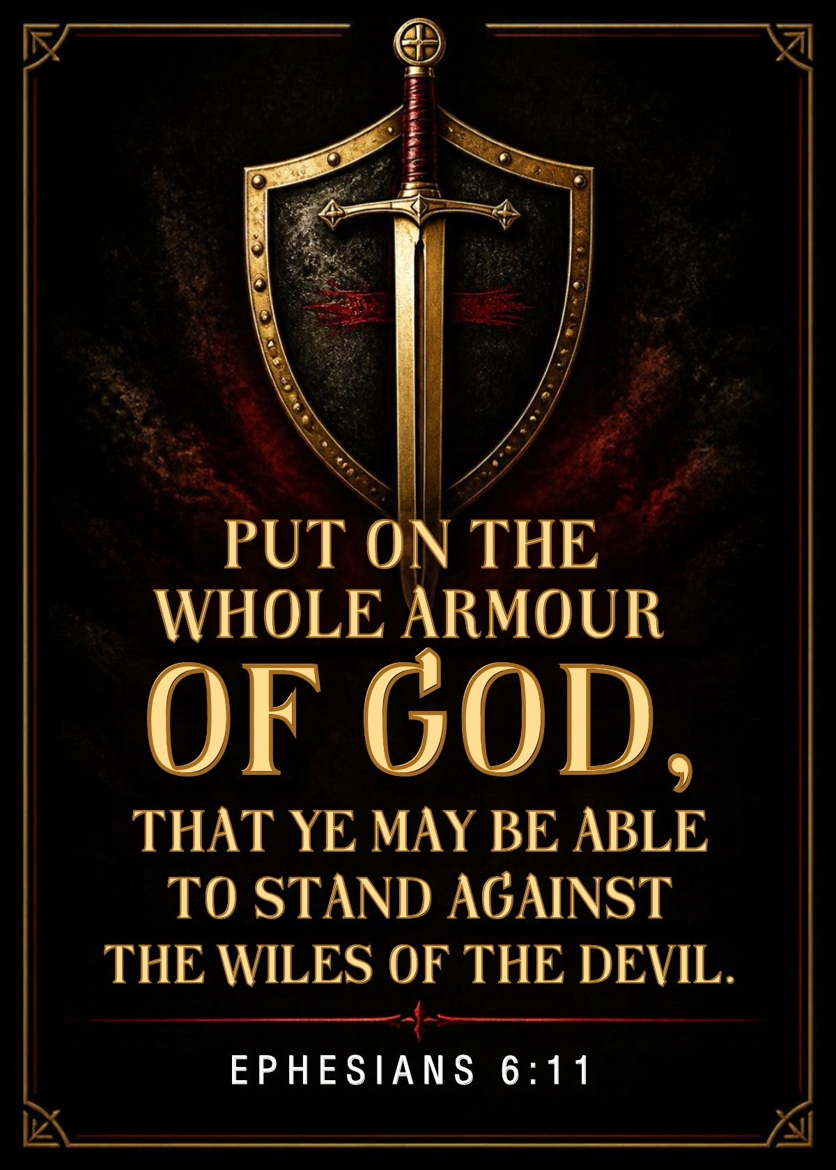 Ephesians 6:11 armour of God scripture wall art