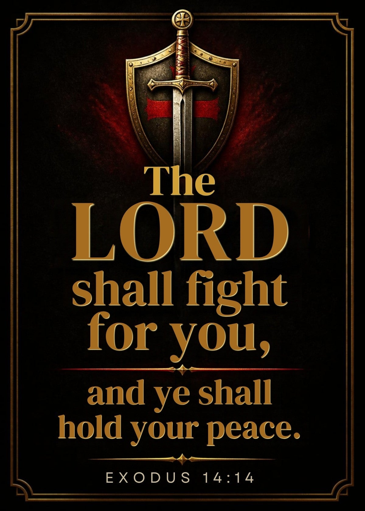 Exodus 14:14 The Lord shall fight for you wall art