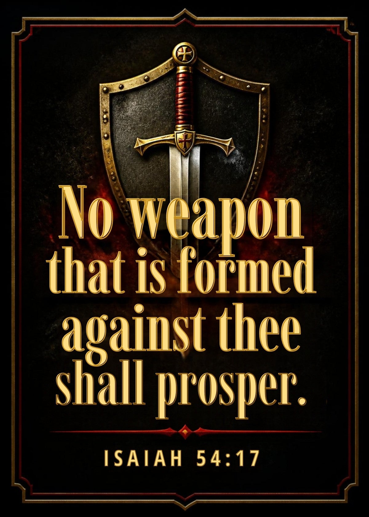 Isaiah 54:17 no weapon formed against thee wall art